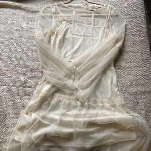 45 - NWT Altar'd State Cream Boho Bell Sleeve Dress